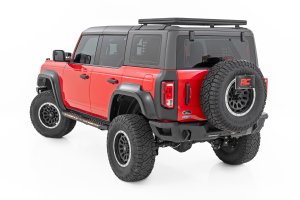 Ford Bronco Running Boards - Rough Country - AC2, Cab-Length, Integrated LED - Black; Amber/White LED - '21-'25